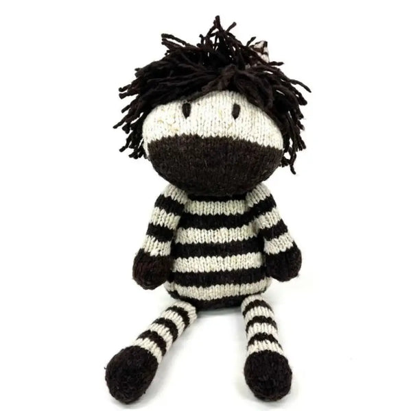 Organic Wool Knit Buddy | Zachary the Zebra