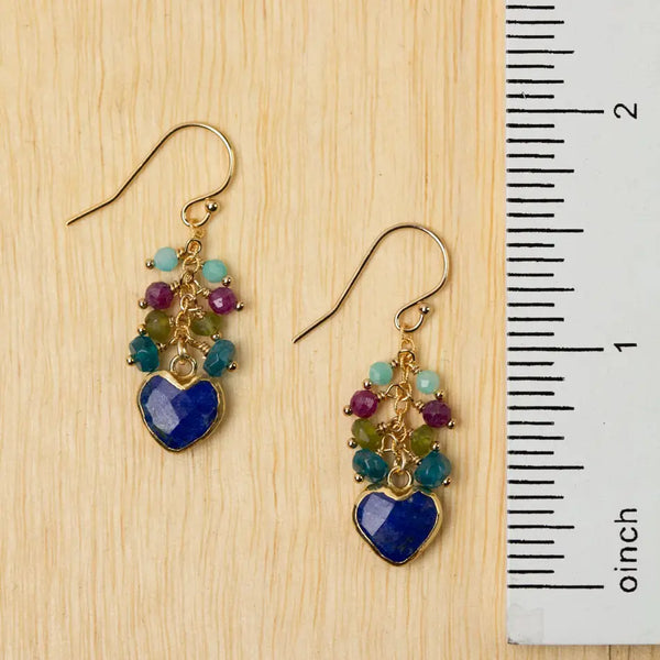 Lapis Lazuli Cluster Earrings