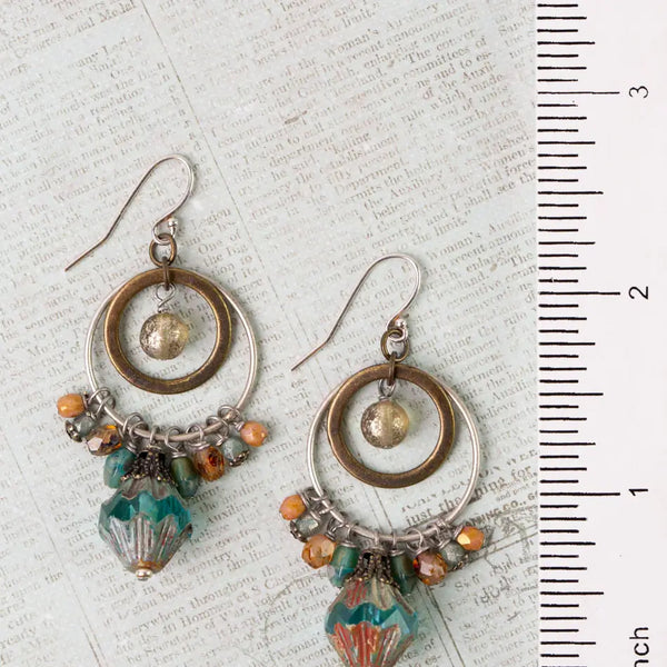 Czech Glass Flower Cluster Earrings