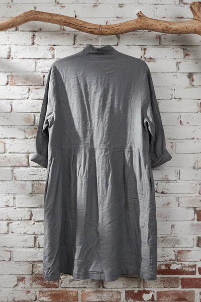 Linen Duster Jacket - Graphite