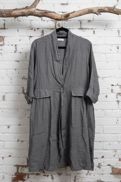 Linen Duster Jacket - Graphite
