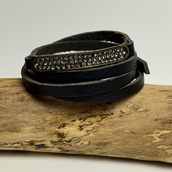 Leather wrap crystal ID