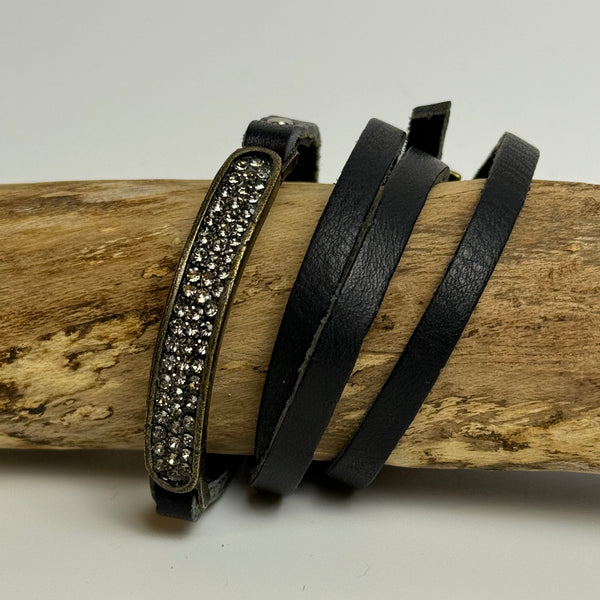 Leather wrap crystal ID