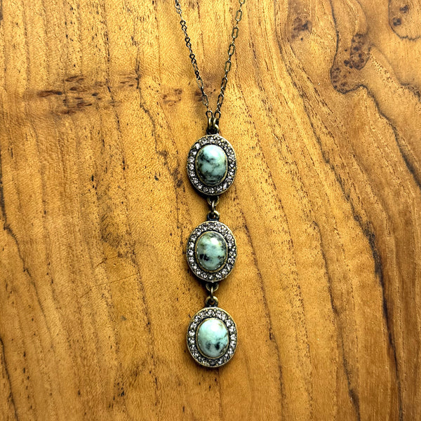 3-Drop Cabochon Turquoise Pendent