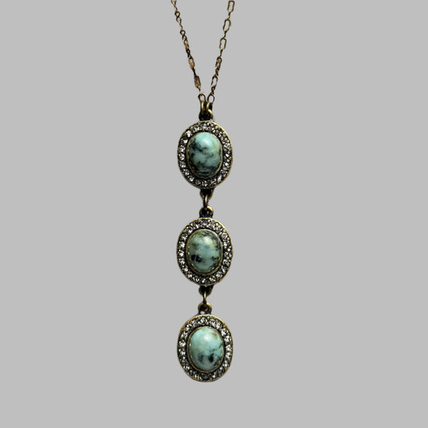 3-Drop Cabochon Turquoise Pendent