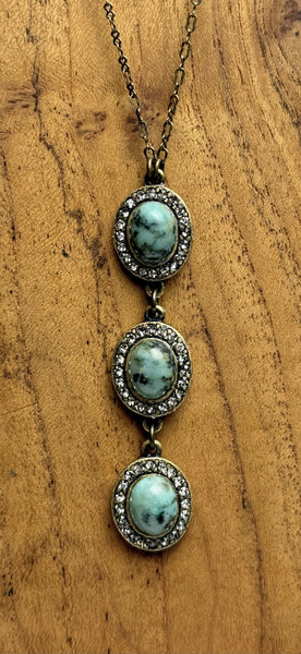 3-Drop Cabochon Turquoise Pendent